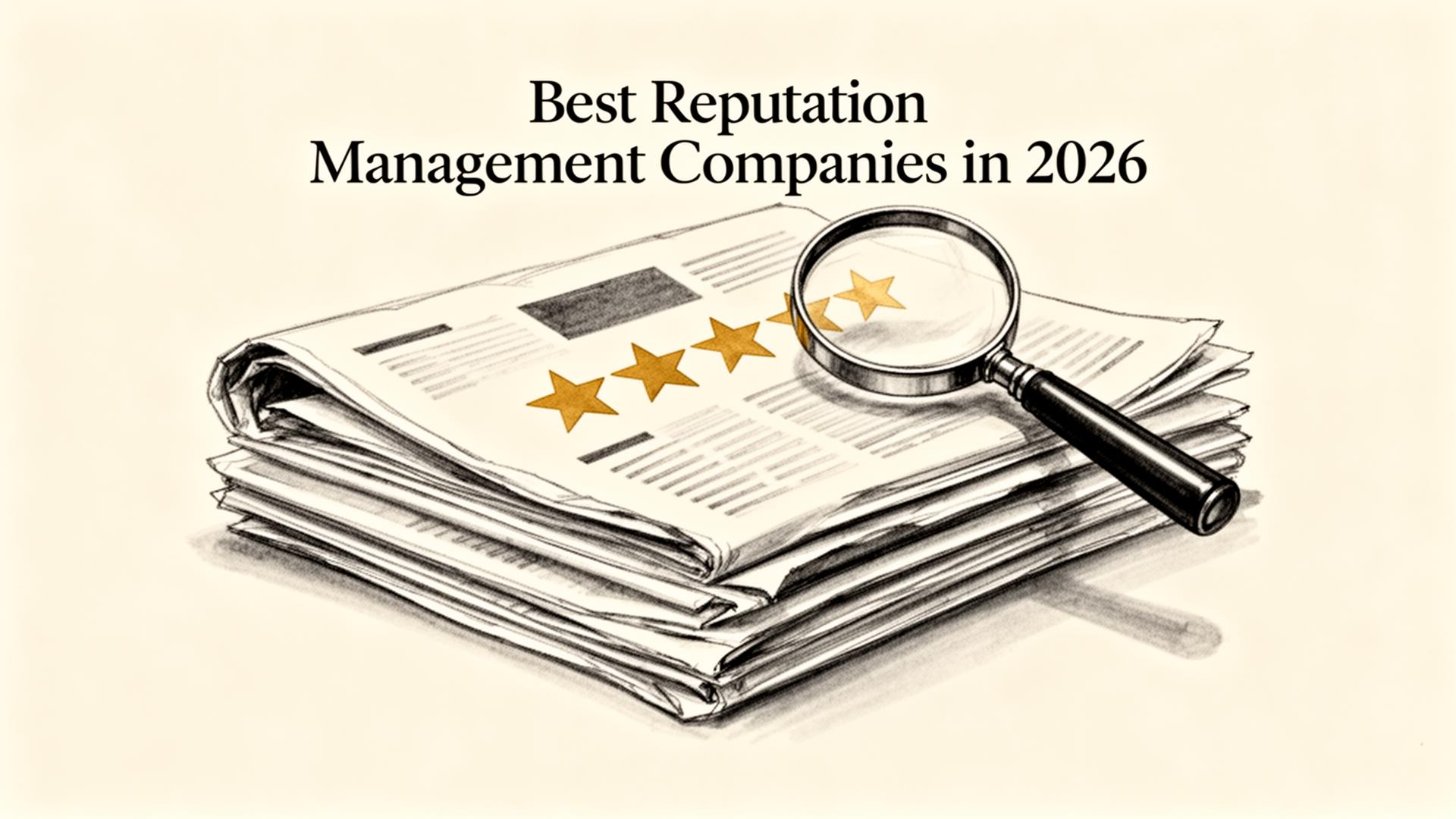 Editorial illustration for a guide to the Best Reputation Management Companies in 2026